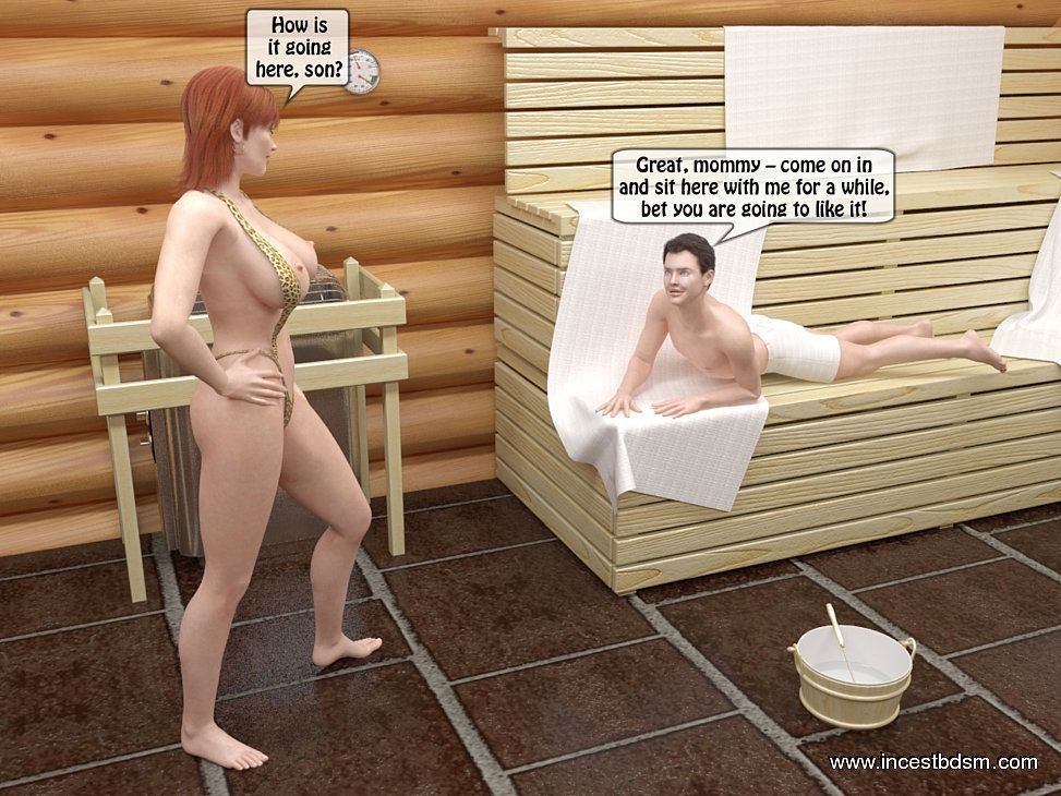moeder en zoon sauna