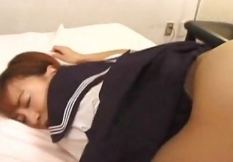 Cute Japanese lady getting that hairy cunt fucked by her man - 8 min