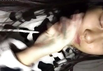 Bonito Ásia teen Dedilhado para Namorado no webcam linda Japonesa con camara - 5 min