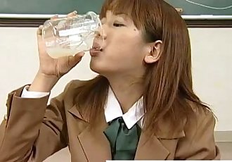 Real amateur japanese babe drinks cum in reality groupsex