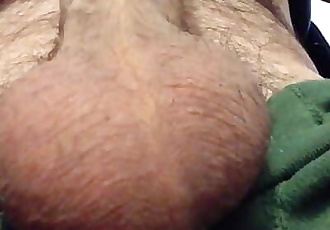 another big spurt of cum on my hairy chest