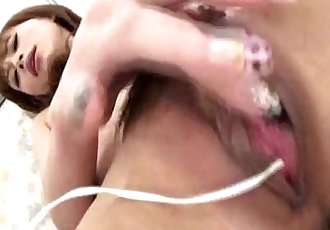 Asian slut rubbing hard on her wet vagina hard - 6 min