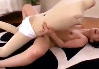 Lonely asian fucks herself with mannequin - 3 min