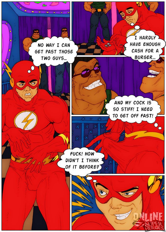 Online Superheroes Flash in Bawdy House (Justice League)