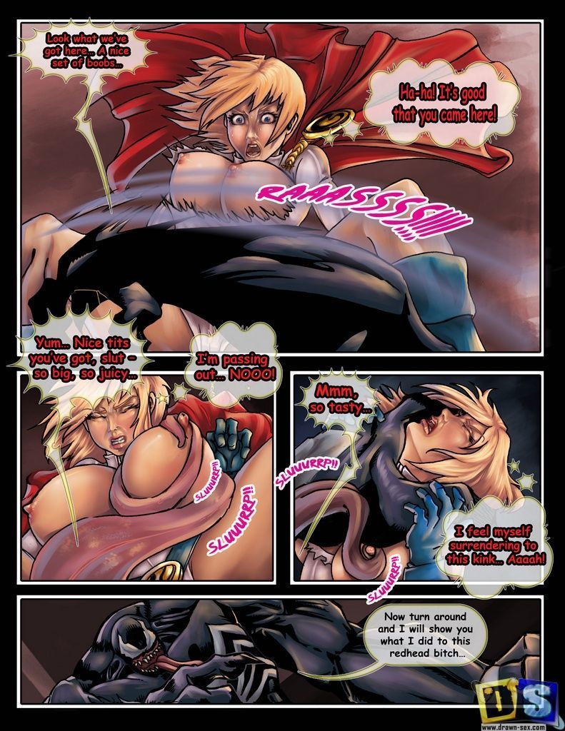 chesare powergirl vs. venom (spider 男 superman)