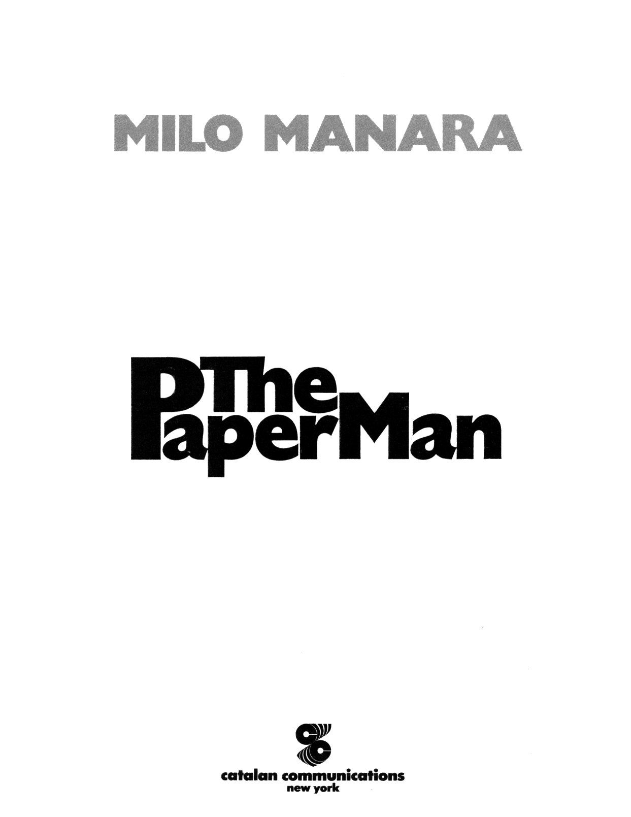 Milo Manara The Paper Man {Jeff Lisle}