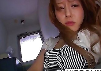 Asian cutie in high heels keeps a toy in her jeans 6 min 1080p