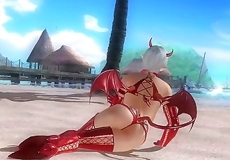 Dead or alive 5 Christie hot blonde horny devil Milf spreads her juicy ass!