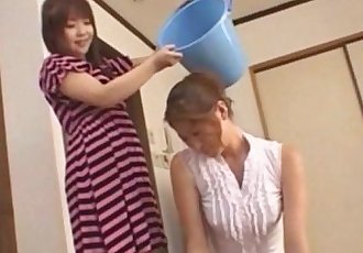 Asian teen slaps around her mother - foot domination - 7 min