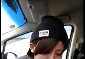 Car agent girl giving head inside her client car - 6 min