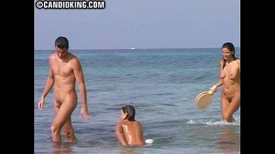 Candid Milf mom naked on the nude beach with her son! - 1 min 30 sec HD