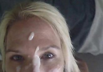 Quickie lunch break facial for Mature Blonde MORE @ www.blondehotte.com