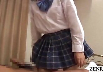 Subtitled CFNM Japanese schoolgirl femdom senzuri play - 3 min