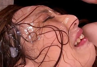 Japanese teens face sperm dripping - 6 min