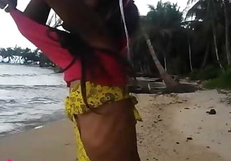 hd Tailandês teen Praia dia ao ar livre dando Profundidade garganta throatpie