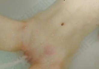 clit sprayed with hard water stream - loud orgasm