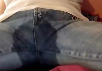 Wetting myself and cumming through jeans