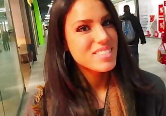 German latina model teen public pick up in shopping center and bareback