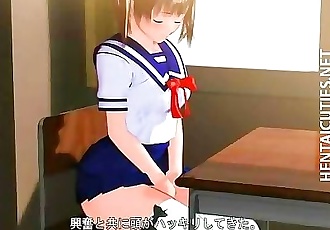 VERLEGEN 3d Anime Schoolmeisje toon tieten