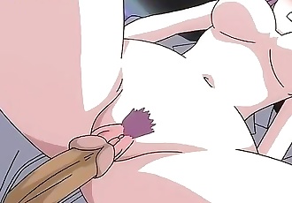 Dildo Masturbating by Lesbian titty police girl, in hentai game