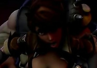 Tracer from Overwatch getting anal fucked