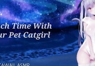 BEACH TIME WITH YOUR CATGIRL - SOUND PORN - ENGLISH ASMR