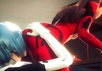 Asuka and Rei having Hot Lesbian Sex-Neon Genesis Evangelion