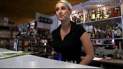Super Hot Bartender Fucked for CASH! - http://tinyurl.com/fuckoncams - 8 min