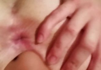 Fisting her tight teen pussy for the first time