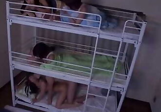Different Girls Fuck in different three Bunk Beds