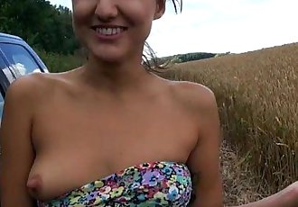 Small tits teen hitchhikes and gets pounded in the woods