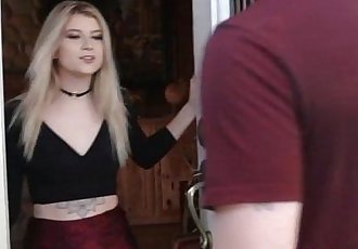Blonde Arya Faye bound and disciplined by neighbor dick
