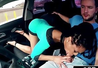 Horny Ebony Nympho Kira Noir Giving Head During Ride HomeHD