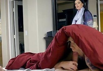 House sitters threesome sex with a sexy brunette milf owner