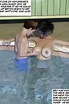 moeder en zoon zwembad kant 1st timer