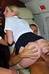Sexy flight attendants in stockings fucking first class passanger - part 2