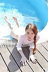 Beautiful European teen Misha Cross getting wet at a pool party - part 2