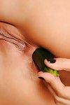 milf ponstar Sandy masturberen kut en kont met een groot komkommer - Onderdeel 2