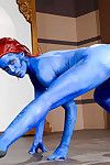 Redhead fetish babe Nicole Aniston flaunting big naked tits in body paint - part 2