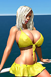 sexy D Bikini blondynka Piękna pokazuje jej wielkie Cycki na w Molo - część 427