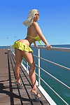 sexy D Bikini blond hottie laat haar groot Tieten op De pier - Onderdeel 427