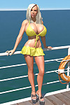 sexy D Bikini Blond hottie laat haar groot Tieten op De pier - Onderdeel 427