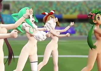MMD Pokemon Girls Get Naked At Stadium