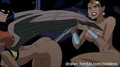 Justice League Hentai - Two chicks for Batman dick - 5 min