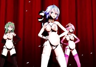 3D MMD Liar Dance Pregnant Vocaloids