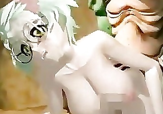 3D hentai hot fucking by monster and swallowing cum