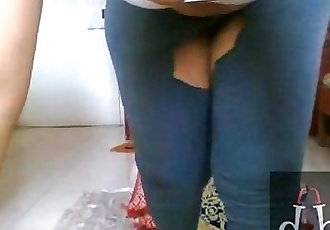 indian babes sex Ripped pants and use cucumber to masturbate - 8 min