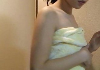 Peeping the shower of naked slender japanese girl. - 1 min 16 sec