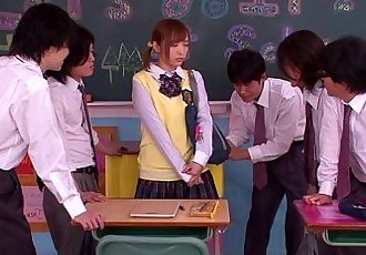 Innocent asian schoolgirl in bukkake action - 8 min HD