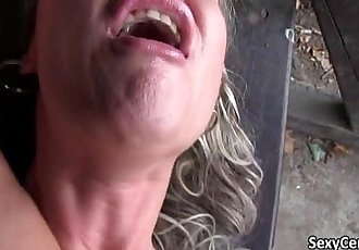 Mature lady banging cock outdoors - 7 min